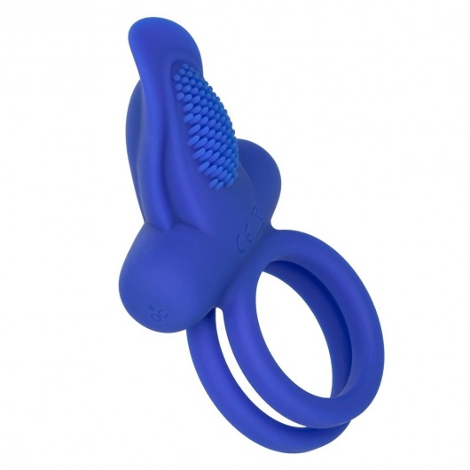 Синее перезаряжаемое эрекционное кольцо Silicone Rechargeable Dual Pleaser Enhancer - California Exotic Novelties - в Новосибирске купить с доставкой