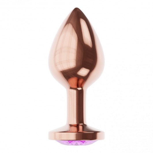 Пробка цвета розового золота с фиолетовым кристаллом Diamond Amethyst Shine S - 7,2 см. - Lola Games - купить с доставкой в Новосибирске