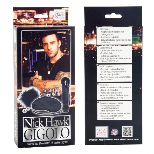 Набор Nick Hawk GIGOLO Tie Me Up   Tease Me Kit - California Exotic Novelties - купить с доставкой в Новосибирске