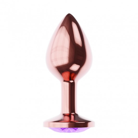 Пробка цвета розового золота с фиолетовым кристаллом Diamond Amethyst Shine L - 8,3 см. - Lola Games - купить с доставкой в Новосибирске