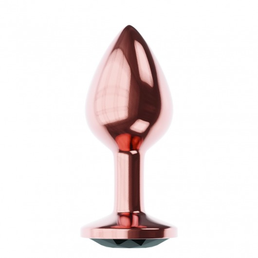 Пробка цвета розового золота с черным кристаллом Diamond Jet Shine L - 8,3 см. - Lola Games - купить с доставкой в Новосибирске