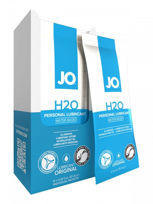 Лубрикант на водной основе JO Personal Lubricant H2O - 12 саше по 10 мл. - System JO - купить с доставкой в Новосибирске