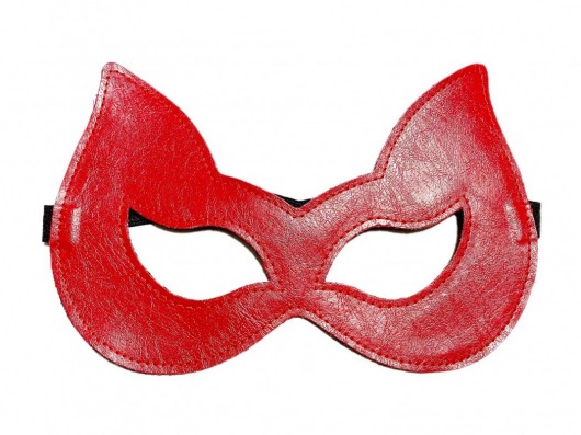 Двусторонняя красно-черная маска с ушками из эко-кожи - БДСМ Арсенал - купить с доставкой в Новосибирске