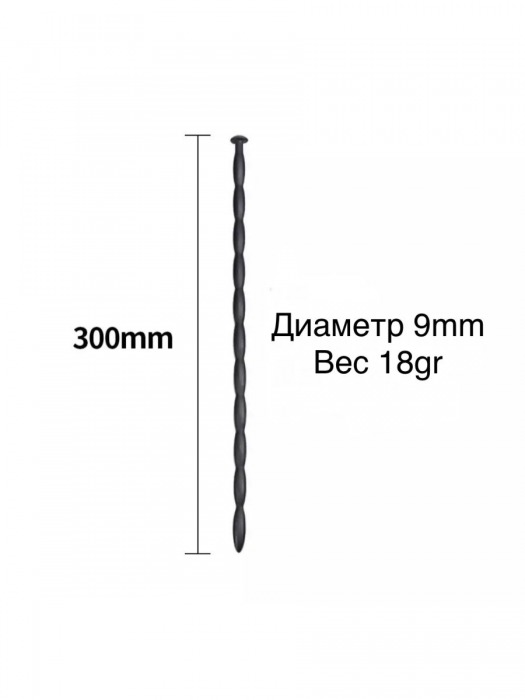 Черный уретральный силиконовый стимулятор - 30 см. - Rubber Tech Ltd - купить с доставкой в Новосибирске