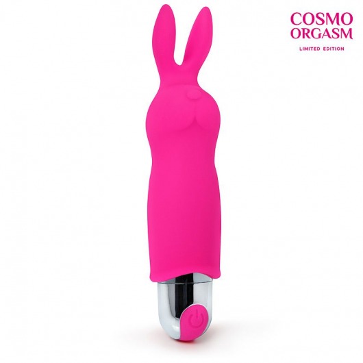 Розовый вибромассажёр в форме зайчика - 12,5 см. - Cosmo