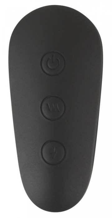 Черная анальная втулка с вибрацией и электростимуляцией Vibrating E-Stim Butt Plug - 9,2 см. - Orion - купить с доставкой в Новосибирске