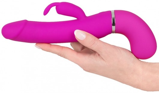 Лиловый вибратор-кролик с функцией сквирта Cumshot Rabbit Vibrator - 24 см. - Orion