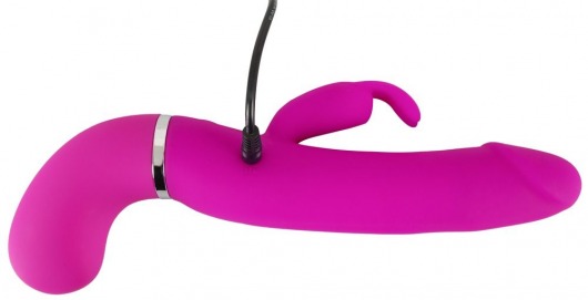 Лиловый вибратор-кролик с функцией сквирта Cumshot Rabbit Vibrator - 24 см. - Orion