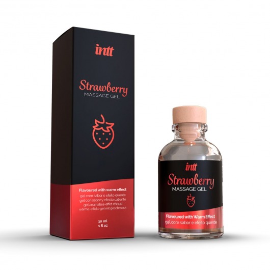 Массажный гель с ароматом клубники Strawberry - 30 мл. - INTT - купить с доставкой в Новосибирске