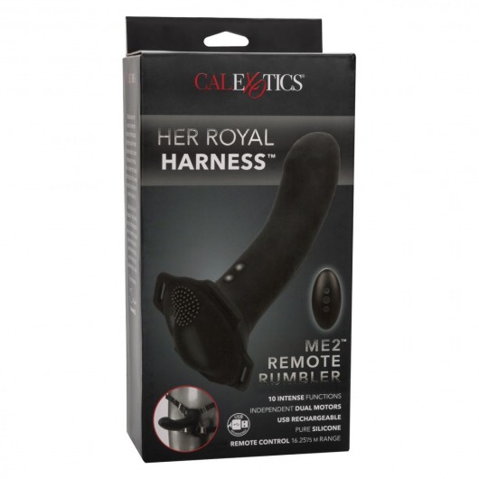 Черный женский страпон с вибрацией Me2 Remote Rumbler - 16,5 см. - California Exotic Novelties - купить с доставкой в Новосибирске