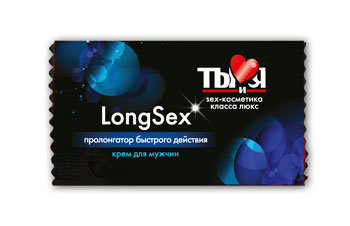 Пролонгирующий крем LongSex в одноразовой упаковке - 1,5 гр. - Биоритм - купить с доставкой в Новосибирске