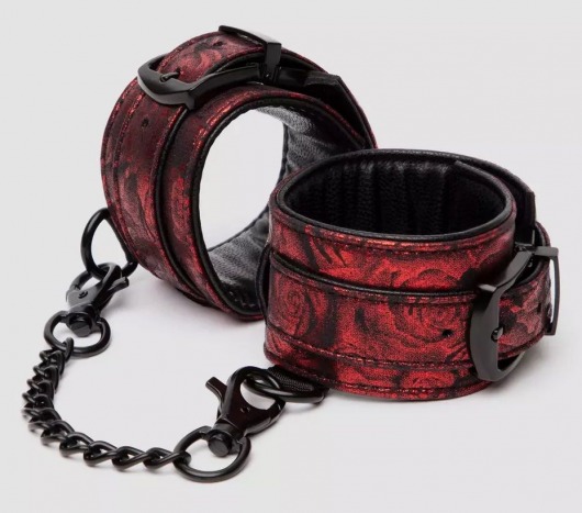 Красно-черные наручники Reversible Faux Leather Wrist Cuffs - Fifty Shades of Grey - купить с доставкой в Новосибирске
