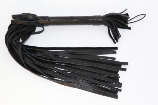 Чёрная плетка из натуральной кожи - 45 см. - БДСМ Арсенал - купить с доставкой в Новосибирске