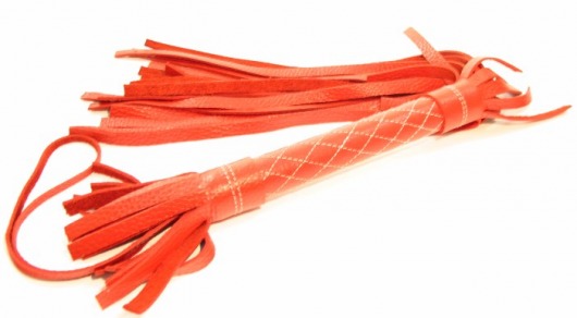 Красная плетка из натуральной кожи - БДСМ Арсенал - купить с доставкой в Новосибирске