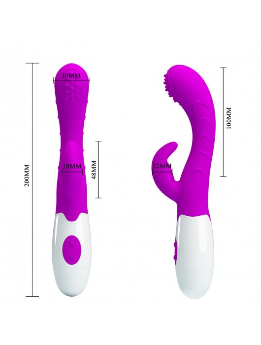 Вибратор Arthur с клиторальным пальчиком и эффектом волны - 20 см. - Baile