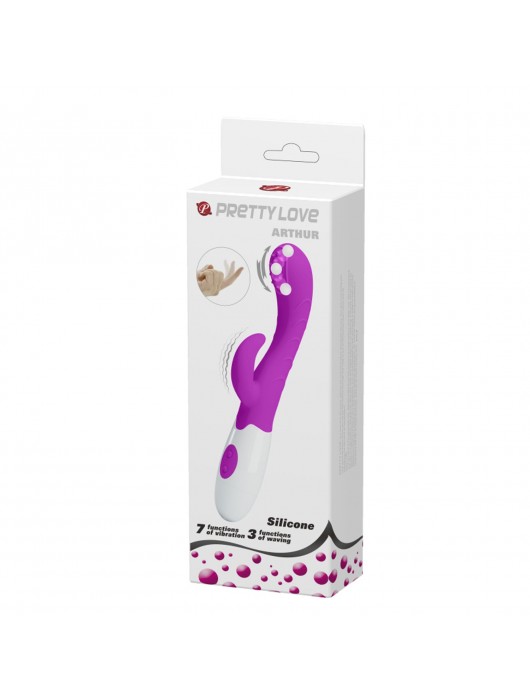 Вибратор Arthur с клиторальным пальчиком и эффектом волны - 20 см. - Baile