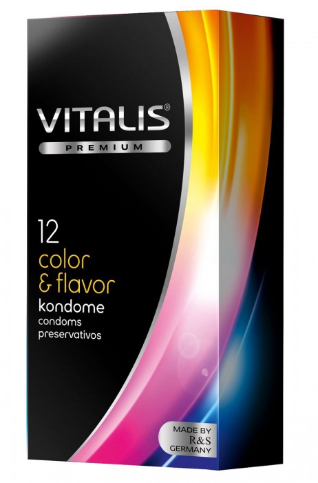 Цветные ароматизированные презервативы VITALIS PREMIUM color   flavor - 12 шт. - Vitalis - купить с доставкой в Новосибирске