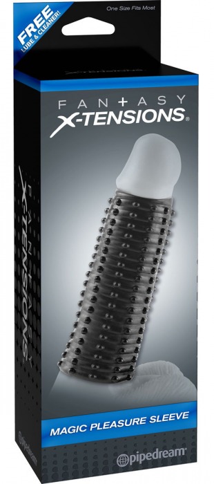 Чёрная насадка Magic Pleasure Sleeve - 13 см. - Pipedream - в Новосибирске купить с доставкой