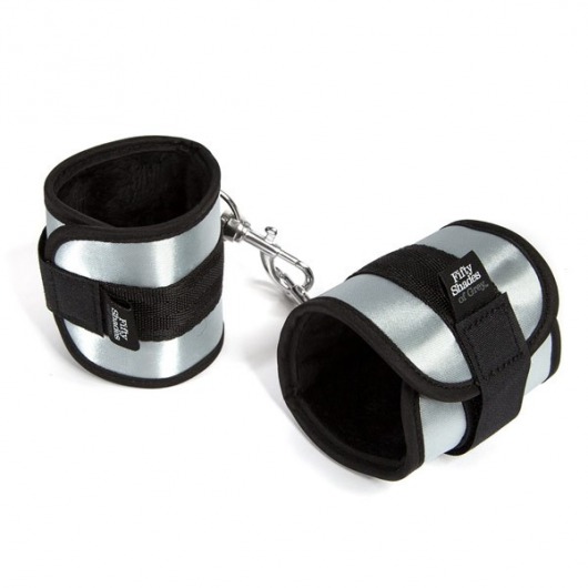 Серо-черные наручники Totally His - Fifty Shades of Grey - купить с доставкой в Новосибирске