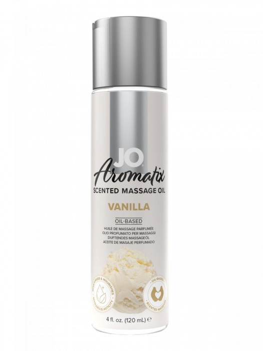 Массажное масло JO Aromatix Massage Oil Vanilla с ароматом ванили - 120 мл. - System JO - купить с доставкой в Новосибирске