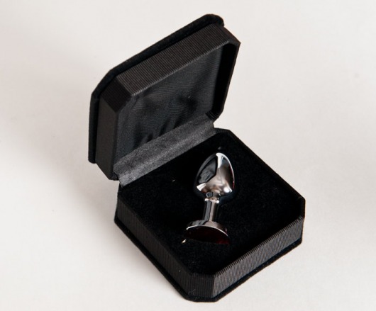 Малая серебристая анальная втулка с красным кристаллом - 6 см. - ToyFa - купить с доставкой в Новосибирске