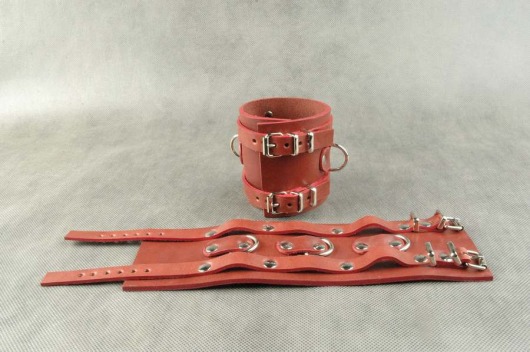 Широкие красные не подшитые наручники - Beastly - купить с доставкой в Новосибирске