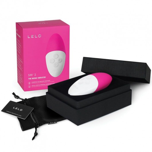 Реагирующий на окружающие звуки бело-розовый вибромассажёр Siri 2 Cerise - Lelo