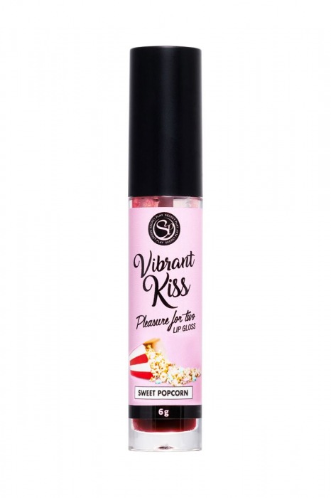 Бальзам для губ Lip Gloss Vibrant Kiss со вкусом попкорна - 6 гр. - Secret Play - купить с доставкой в Новосибирске