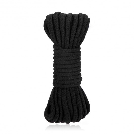 Черная хлопковая веревка для связывания Bondage Rope - 10 м. - Lux Fetish - купить с доставкой в Новосибирске