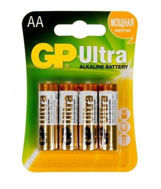 Батарейки алкалиновые GP Ultra Alkaline AA/LR6 - 4 шт. - Элементы питания - купить с доставкой в Новосибирске