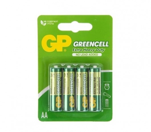 Батарейки солевые GP GreenCell AA/R6G - 4 шт. - Элементы питания - купить с доставкой в Новосибирске