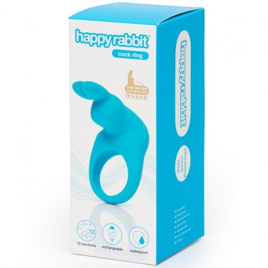 Голубое эрекционное виброкольцо Happy Rabbit Rechargeable Rabbit Cock Ring - Happy Rabbit - в Новосибирске купить с доставкой