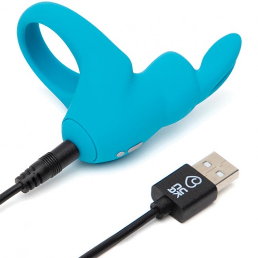 Голубое эрекционное виброкольцо Happy Rabbit Rechargeable Rabbit Cock Ring - Happy Rabbit - в Новосибирске купить с доставкой