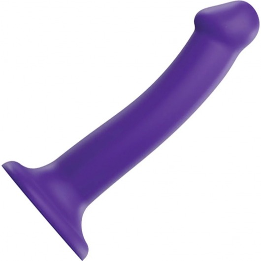 Фиолетовый фаллоимитатор-насадка Strap-On-Me Dildo Dual Density size M - 18 см. - Strap-on-me - купить с доставкой в Новосибирске