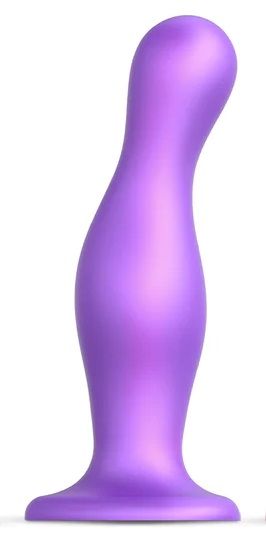 Фиолетовая насадка Strap-On-Me Dildo Plug Curvy size L - Strap-on-me - купить с доставкой в Новосибирске