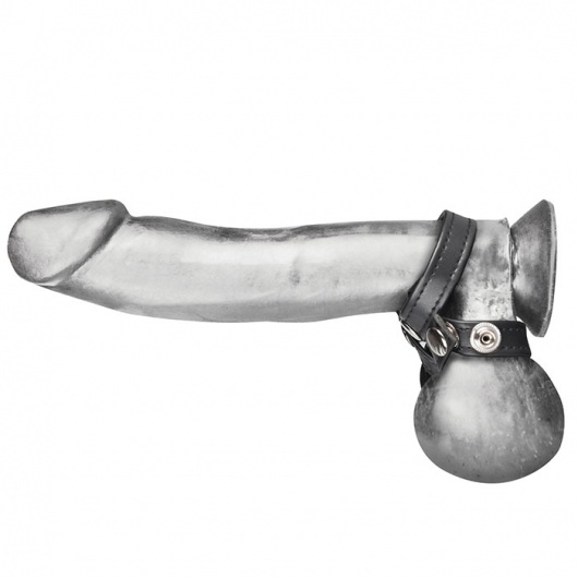 Разделитель мошонки из искусственной кожи на клепках 8 STYLE BALL DIVIDER - BlueLine - купить с доставкой в Новосибирске