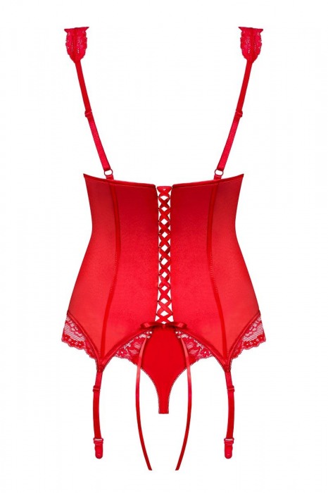 Атласный корсаж с кружевной отделкой Secred - Obsessive купить с доставкой