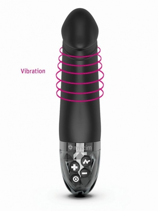 Черный вибратор с электростимуляцией Real Deal Neal - 16,5 см. - MyStim - купить с доставкой в Новосибирске