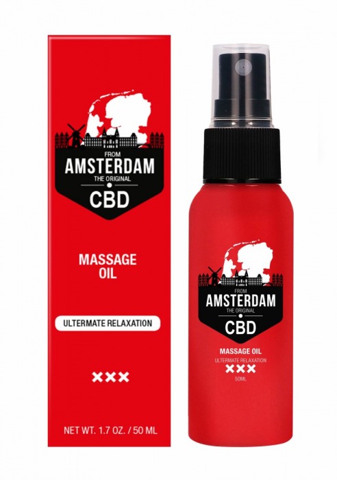 Стимулирующее массажное масло CBD from Amsterdam Massage Oil - 50 мл. - Shots Media BV - купить с доставкой в Новосибирске