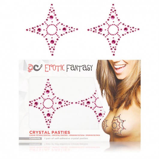 Розовые пэстисы из кристаллов Pink Star - Erotic Fantasy купить с доставкой