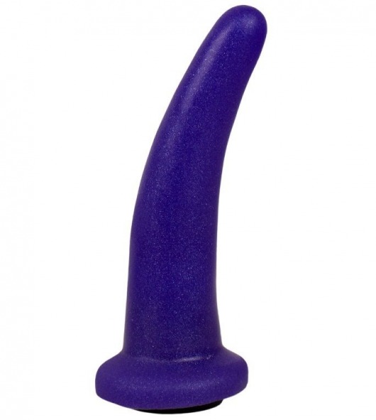 Фиолетовая гладкая изогнутая насадка-плаг - 13,3 см. - LOVETOY (А-Полимер) - купить с доставкой в Новосибирске
