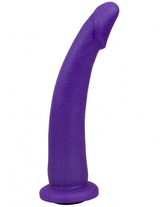 Фиолетовая гладкая изогнутая насадка-плаг - 20 см. - LOVETOY (А-Полимер) - купить с доставкой в Новосибирске