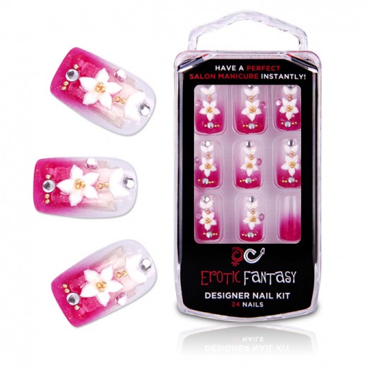 Акриловые типсы с розовым маникюром Spring Flower - Erotic Fantasy купить с доставкой