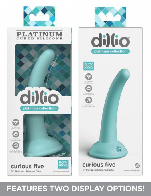 Аквамариновая насадка для страпона Curious Five на присоске - 14,6 см. - Pipedream - купить с доставкой в Новосибирске