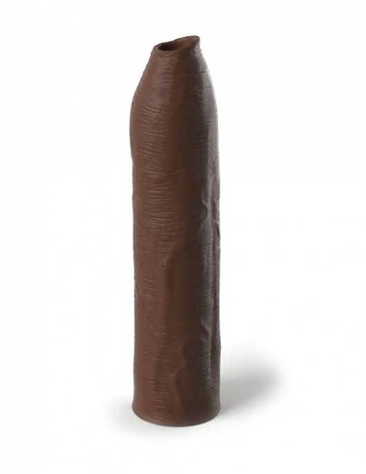 Коричневая насадка-удлинитель Uncut Silicone Penis Enhancer - 17,8 см. - Pipedream - в Новосибирске купить с доставкой