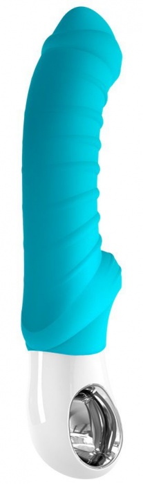Бирюзовый перезаряжаемый вибратор Tiger G5 - 21,7 см. - Fun Factory