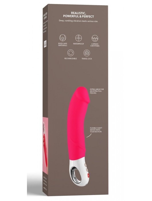 Ярко-розовый перезаряжаемый вибратор Big Boss G5 - 22,8 см. - Fun Factory
