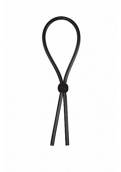 Черное лассо на пенис Erection Booster - Shots Media BV - в Новосибирске купить с доставкой