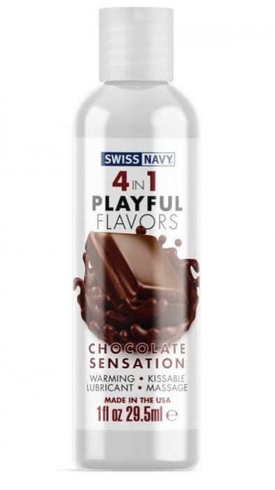 Массажный гель 4-в-1 Chocolate Sensation с ароматом шоколада - 29,5 мл. - Swiss navy - купить с доставкой в Новосибирске
