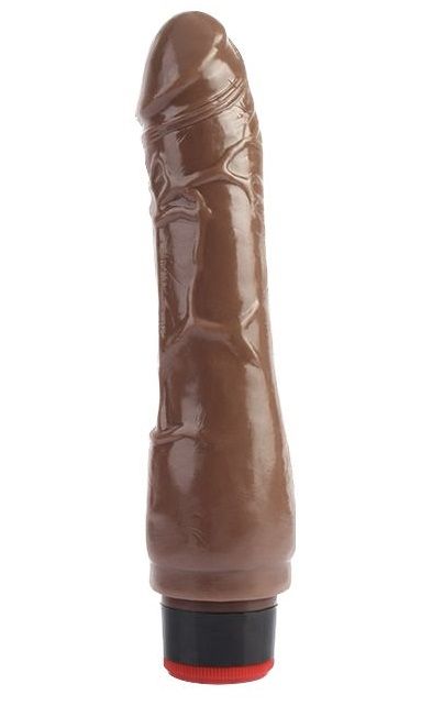 Коричневый вибратор-реалистик 8.1 Vibrating Dildo - 20 см. - CNT